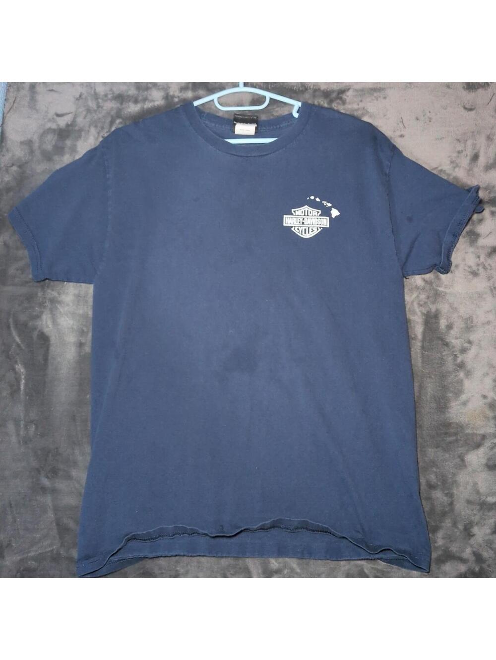 Harley Davidson Honolulu Shirt Mens Medium Blue Hawaii Cycle City Graphic Tee - Picture 3 of 8